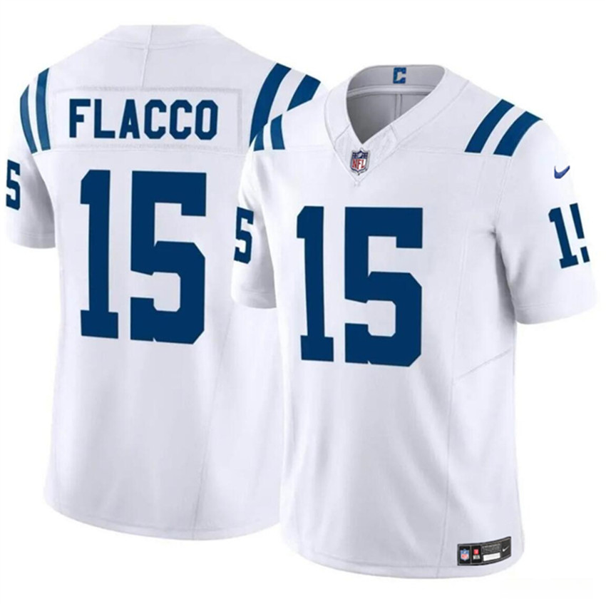 Youth White Indianapolis Colts #15 Joe Flacco 2024 F.U.S.E. Vapor Limited Stitched Football
